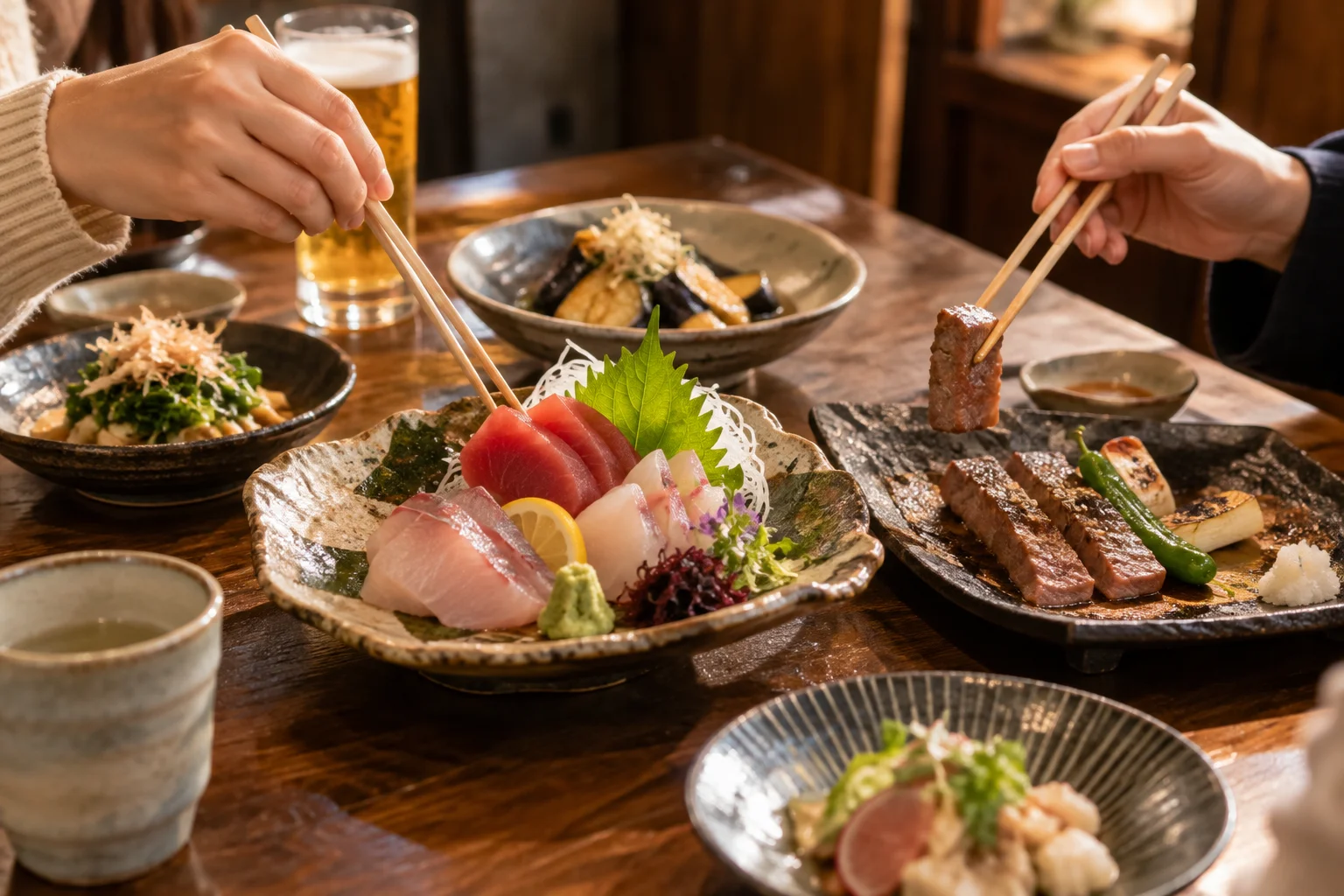 すすめてもらった料理を、友人と囲む食卓